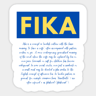 Swedish Fika definition Flag design Sticker